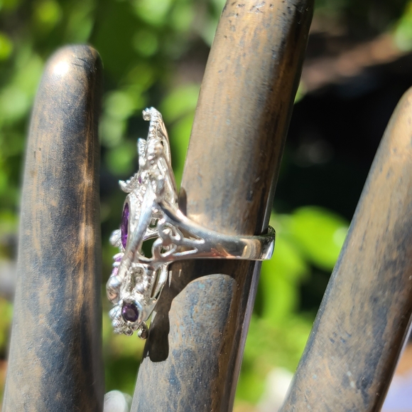 Amethyst Sterling Octopus 🐙 ring sz6 - Picture 6 of 11